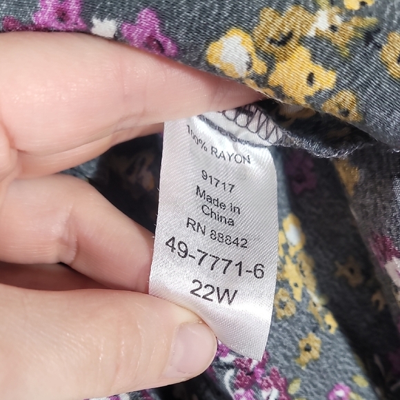 RR Women Flowy Fairy Maxi Skirt Size 22W XL Floral Asymmetrical Y2K Tiered - Picture 6 of 13